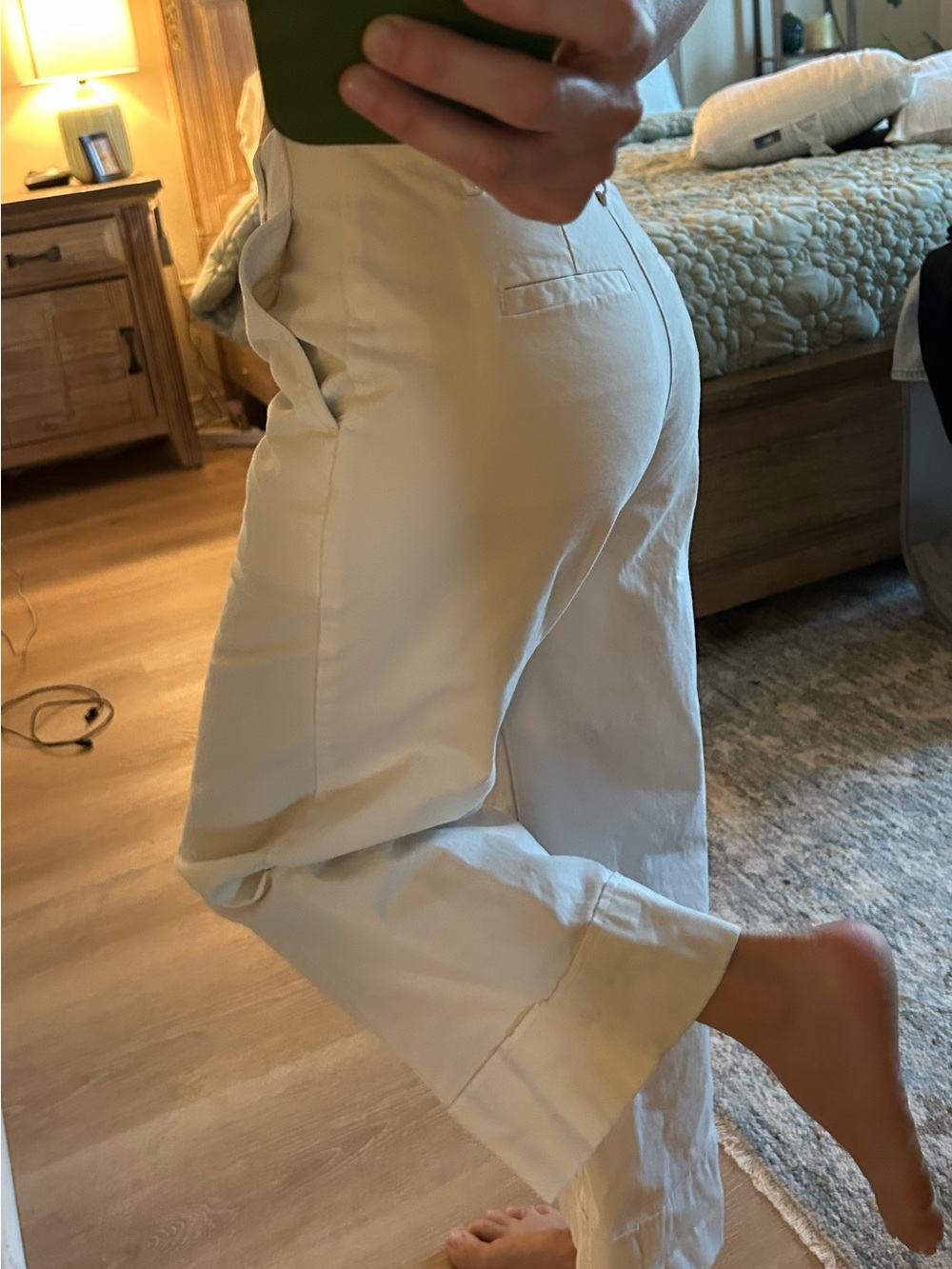 LOFT Wide leg white pants